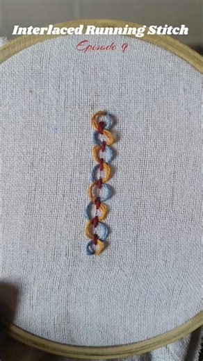 I for Interlaced Running Stitch ✨🪡#youtubeshorts #diy #handbroidery