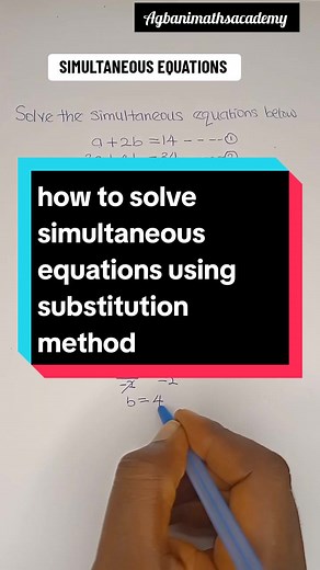 Solving Simultaneous Equations Using Substitution Method