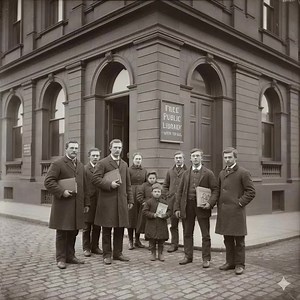 1.5K views · 24 reactions |  Readers outside the Free Public Library — open to all, no conditions. (archival) | Chapel Street: The Street That Lit the World | Facebook