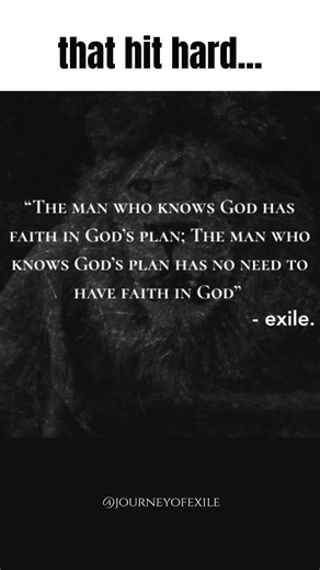 here's why you gotta have faith...