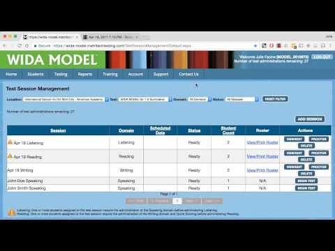 Administering a Test Using the WIDA Model Online