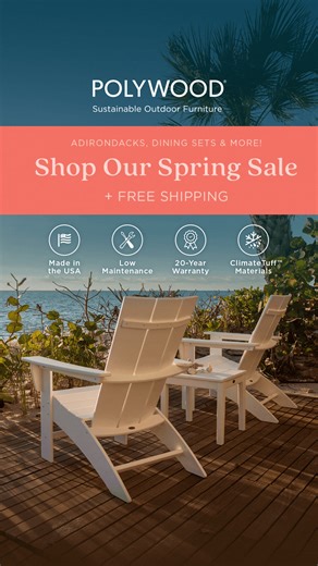 ENDS SOON! Celebrate Earth Day with savings on select items! POLYWOOD is consciously crafted in the USA with 100% recyclable lumber: This is outdoor furniture you can feel good about. | POLYWOOD
