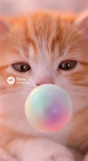 This Cat Just Blew a Bubble Gum Bubble 🐱🫧