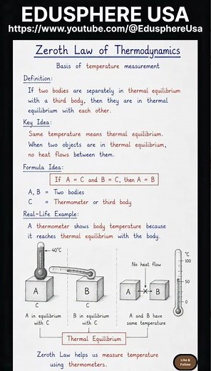 🌡️ Understanding the Zeroth Law of Thermodynamics | Thermal Equilibrium Explained 🔥📚