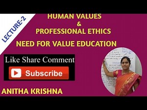 Human values and professional ethics/ lecture -2 Need for value education