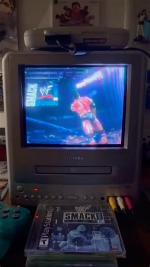 WWF Smackdown on PS1 #CRTgaming #retrowrestling #playstation #retrogaming #wrestlinggames #thqgames