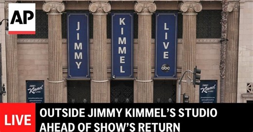 LIVE: Outside Jimmy Kimmel’s studio ahead of show's return after suspension