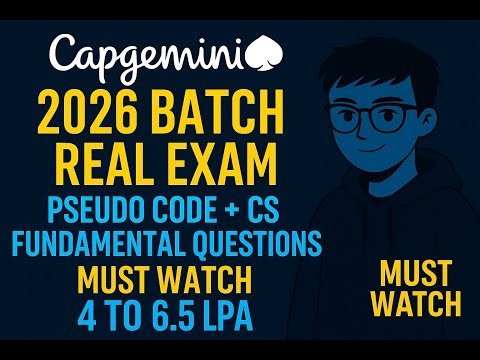 Capgemini 2026 Real Exam Pseudo Code + CS Fundamentals Questions Explained