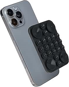 The Clingy Thingy Magnetic Phone Grip - Removable iPhone Suction Grip for Hands-Free FaceTime - Workouts, Influencers & Content Creator Essentials, Compatible with iPhone 12-17 (Black)