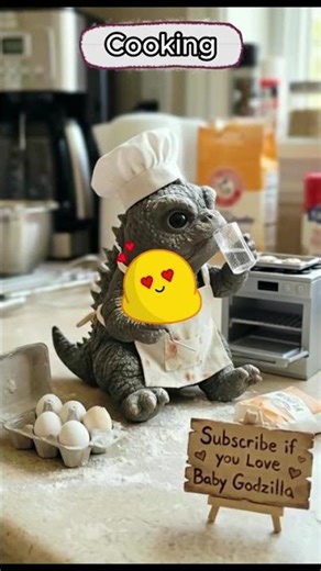 Cute Baby Godzilla Cooking! 🍳🔥 Adorable Mini Chef Monster