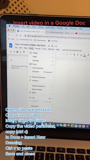 How to Insert A Video in Google Docs #edtech #trenddteacher #teachersoftiktok #teacher #fyp
