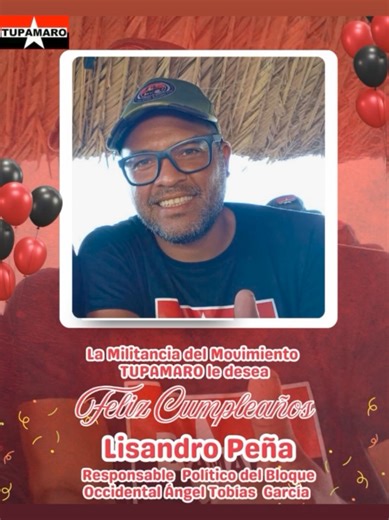 ¡Feliz cumpleaños, hermano! Que la mística revolucionaria te colme de energía para este nuevo ciclo. Tu lealtad y entrega son ejemplo de la vanguardia que nuestro pueblo necesita. Brindo por tu salud, por tu firmeza y por los triunfos que vendrán. ¡Lealtad absoluta y larga vida! @@TupamaroMRT_ @raizalanz @azuajemanuelmrt @lisandro peña @Kilver Aparicio @Carmelojmrt87