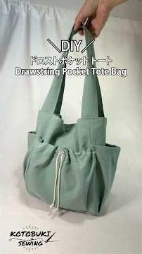 くしゅっと絞れてかわいい！ドロストポケットトート🪡Drawstring Pocket Tote Bag DIY 🪡