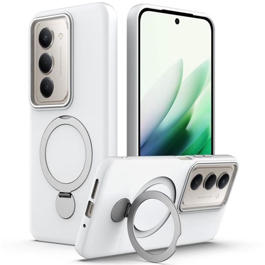 [$3.05] For Redmi 15 5G / 4G EU 171mm Gen1.5 Pivot Ring Holder TPU Hybrid PC Phone Case(White)