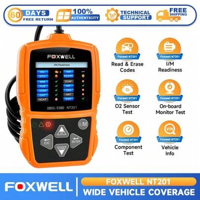 FOXWELL NT201 OBD2 Scanner Code Reader For Cars And Trucks, Reset Check Engine Light, Read And Clear Fault Codes, Live Data Diagnostic Tool For All Cars Since 1996 | SHEIN