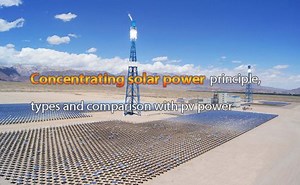 Concentrating solar power principle, types and comparison with pv power
