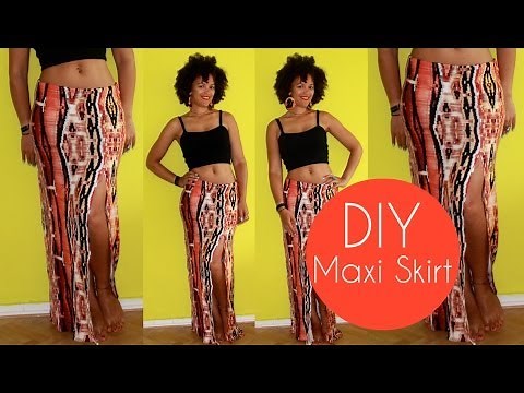 DIY Maxi Skirt with a Slit Side | Sewing For Beginners | PINK CHOCOLATE BREAK