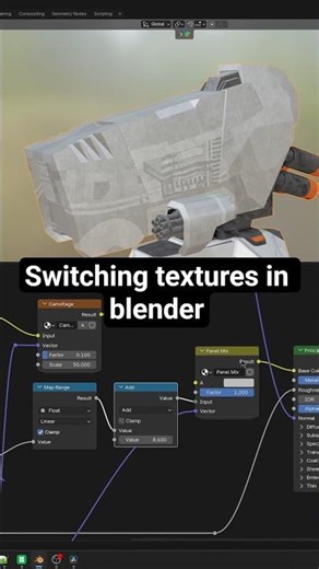 Switching textures in one material #blender #modelling #animation