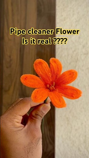 🌸 Handmade Orange Pipe Cleaner Flower 🧡✨
