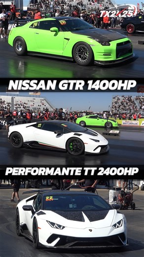 import2race on Instagram: "Lamborghini Performante TT 2400hp vs Nissan GT-R 1400hp Drag Racing TX2K25 @ Texas Motorplex, TX"