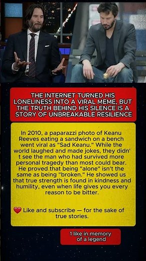 The "Sad Keanu" Photo: The Resilience Behind the World’s Favorite Meme. 🌳🎞️ #KeanuReeves