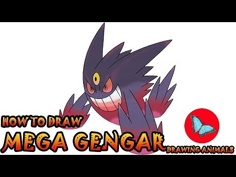 How To Draw Mega Gengar Pokemon | Drawing Animals
