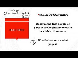 Laboratory Notebook Rules for Advanced Laboratory Methods (CTC 145)