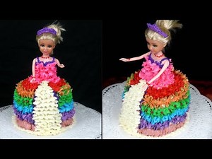 চুলায় তৈরি জন্মদিনের ডল কেক/প্রিন্সেস কেক | Barbie Cake/Princess Cake | Doll Cake
