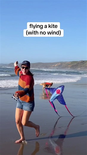 Flying a Kite on a Windless Beach