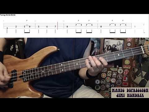 Manic Depression by Jimi Hendrix - Bass Cover with Tabs Play-Along