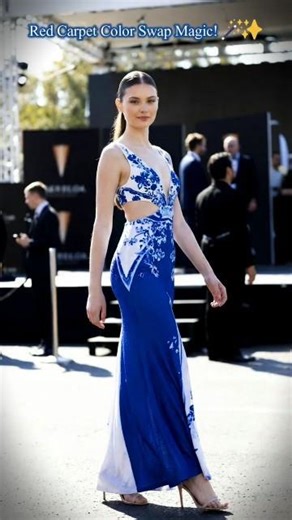 Red 💖 or Blue 💙 Gala Gown? Pick your favorite color transition! #ootd