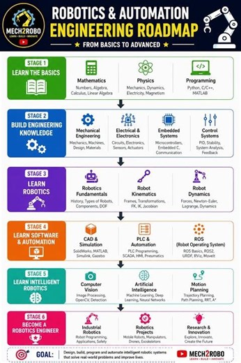 Robotics & Automation Engineering Roadmap | ‪@mech2robo‬ #robotics #mech2robo