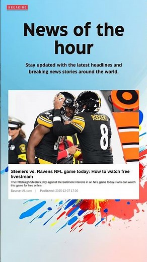 Breaking News: Steelers vs. Ravens NFL game today: How to watch free livestream #Ravens