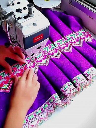 DIY Cross Stitch Pleated Skirt with Tape #reels #reelsfb #5minutescraft #sewing #crochet | Stitching Explorers