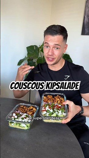 Gemakkelijke kip couscous salade met 512 cal en 42 gram eiwit! Recept op IG #eten #food #voeding #fy