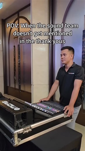 Midas on Instagram: "Friendly reminder from your local sound engineer 😌 No thank you? No credit? ✨ Suddenly everything is muted ✨ Always remember to thank your sound engineer, we control the faders and the vibes 😈 🎥 Credit: @videohubcebu #midas #M32 #SoundEngineerLife #TechHumour #AudioMemes #LiveSound #FOHEngineer #ProductionLife #FaderPower #TechTeam #AlwaysSayThanks #FaderFriday"