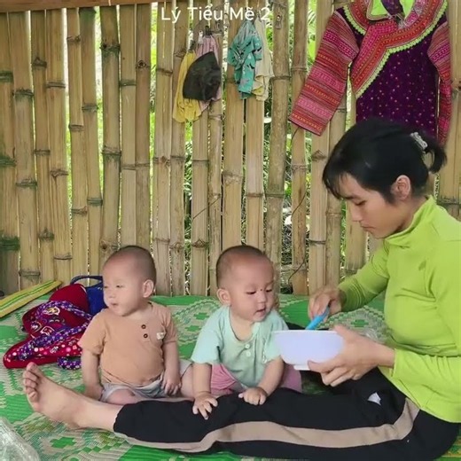 Poor baby so hungry mother give some food she take care baby in old home in forest