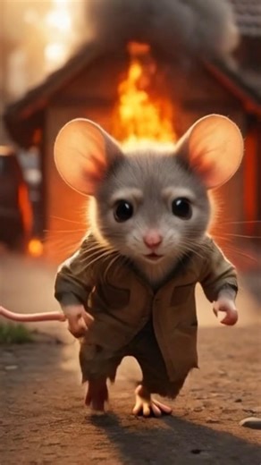 Brave Mouse Saves a Burning House | Heartwarming True Story#tinyherostories#rat#Fire#Water#ai #short