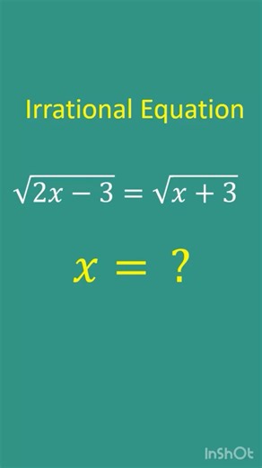 Irrational equation. Can you find the real x? #shorts #maths