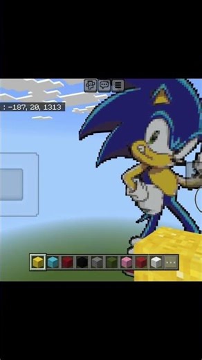 sonic pixel art minecraft