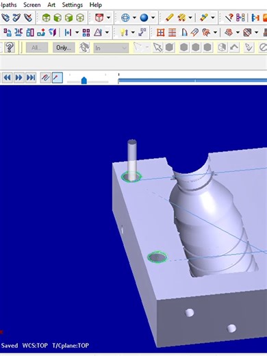 Mastercam Mill X4 MU3 C__500ML MILK BOTTLE_500ML_500ML BOTTLE FILLET.MCX 2026-01-26 16-14-57#MASTERCAM# MOULD SIMULATION