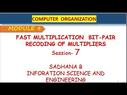 VTU CO 18CS34 M4 L7 FAST MULTIPLICATION METHOD BIT PAIR RECODING METHOD