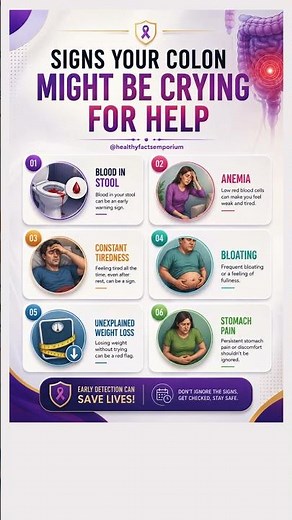 Colon Cancer Warning Signs You Should Never Ignore | Early Symptoms Explained #healthylifestyle