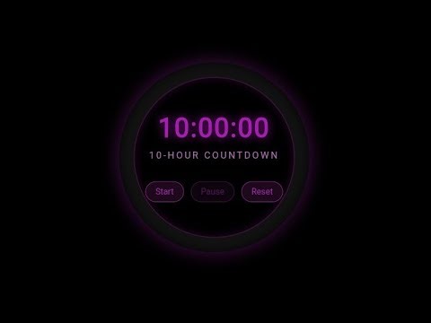 10 Hour Countdown Timer ⏰ | Purple Neon Circle Timer | 10:00:00 Digital Timer Live | study with me