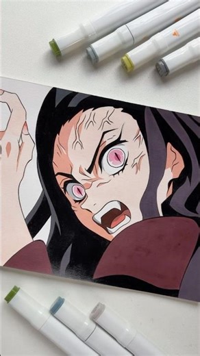 Nezuko kamado drawing demon mode💥| demon slayer nezuko kamado #shorts