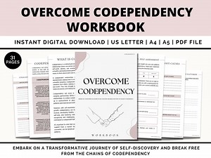 Overcome Codependency Workbook, Codependency Worksheet, Codependency Journal, Boundaries, Breakdown Worksheets, Narcissistic, Therapy, PDF - Etsy