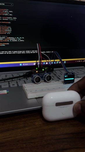 Arduino Ultrasonic Distance Meter with OLED Display | Beginner Arduino Project #arduino