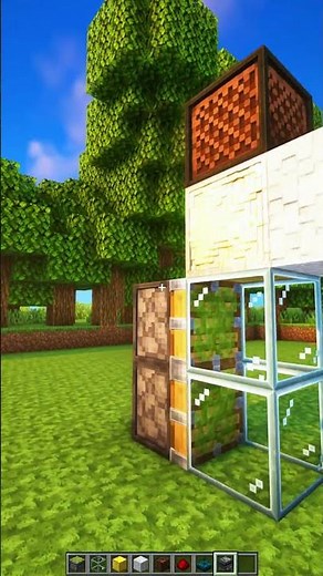Easy automatic door with noteblocks #minecraftbuilding #redstone #shorts