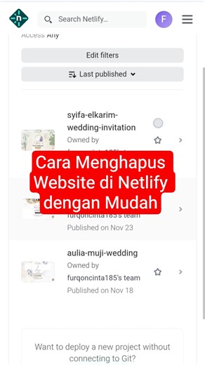 Cara Menghapus Website di Netlify dengan Mudah #tutorial #netlify #website