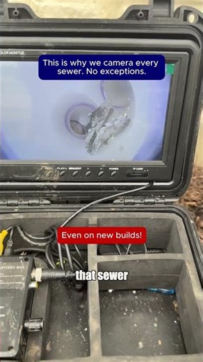 Brand new building, and look what we found inside the sewer line🚨